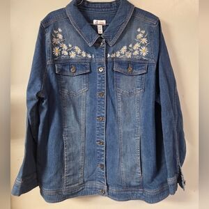 D&CO Denim Jacket with Floral Embroidery